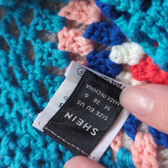 Geometric Pattern Tassel Trim Open Knit Skirt - Picture 7 of 8